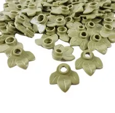 100 Pieces Lot LEGO® Plant Leaf Plates 32607 1x1 With Three Leaves OLIVE GREEN