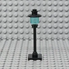 Lego Street Light Pole Lamp Trans-Light Blue Globe Square Base City Town - Qty 1