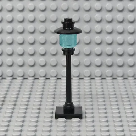 Lego Street Light Pole Lamp Trans-Light Blue Globe Square Base City Town - Qty 1