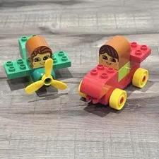 Duplo Lego Let’s Go Vroom 6760 Read & Grow Building Set Airplane Race Car VTG