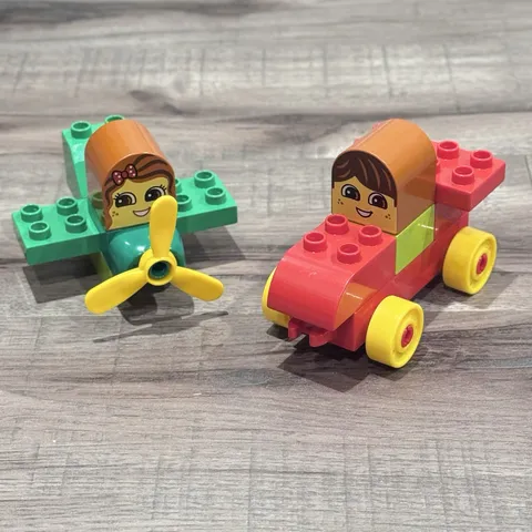 Duplo Lego Let’s Go Vroom 6760 Read & Grow Building Set Airplane Race Car VTG