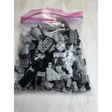 LEGO Bulk Lot Black and Grey Bricks Plates Specialty Pieces Mixed Building Toy