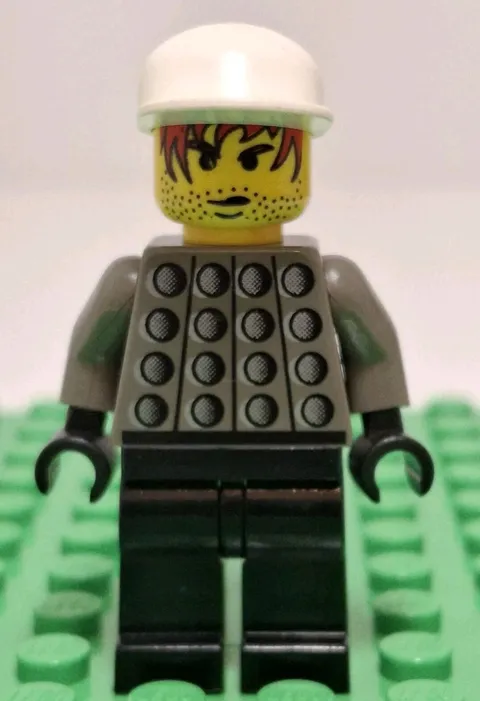 Lego Soccer Player Green & White Team Goalie W Number 1 On Back Minifigure