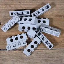 LEGO 3701 Light Bluish Gray Technic Brick 1x4 with Holes Qty 12