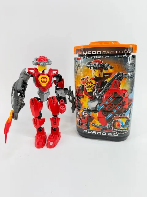 LEGO Hero Factory Furno 2.0 Red Buildable Robot Figure Canister Accessories