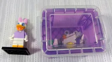 Lot of LEGO Pieces and Parts + Minifigure Daisy Duck in Container VG!