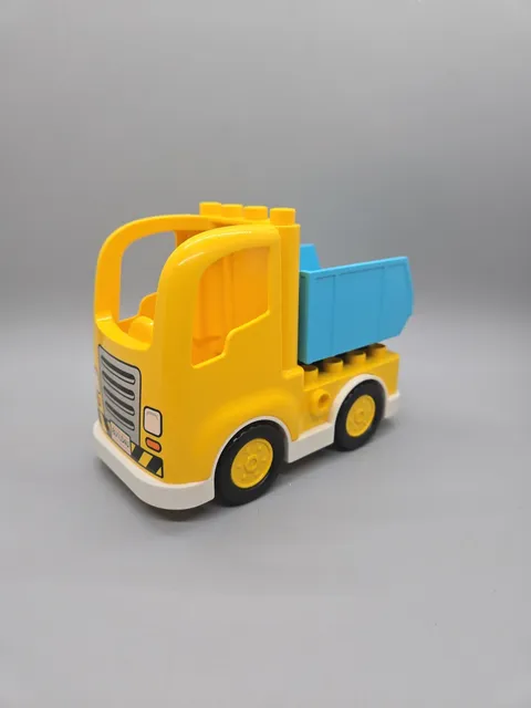 Lego Duplo Yellow Construction Dump Truck With Blue Bed White Base Yellow Wheels