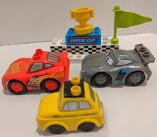 Lego DUPLO Disney Cars Lot of 3 McQUEEN LUIGI STORM + Accessories from Set 5987