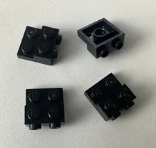 LEGO 4x NEW Pieces Plate 2x2x2/3 Modified w/ 2 Studs on Side BLACK #99206