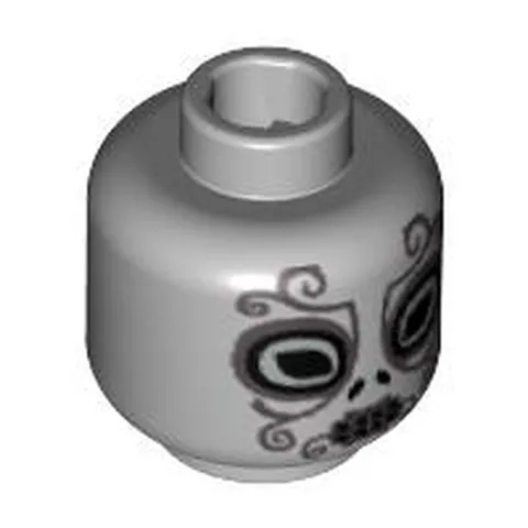 Minifigure, Head Alien with HP Death Eater Ornate Silver Mask Pattern - New LEGO