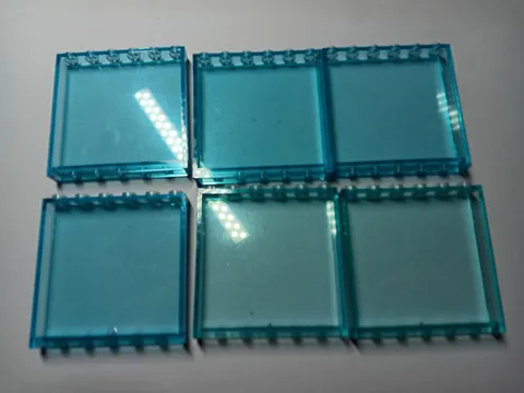 LEGO BULK LOT OF 6 TRANS LIGHT BLUE WALL  WINDOW PANELS 1X6X5  #59349