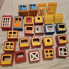 VINTAGE LEGO DUPLO WINDOWS & DOORS 25 PCS