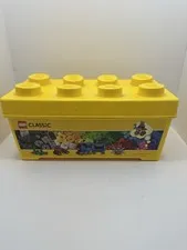 LEGO Yellow 8-Stud Large Brick Storage Container Plastic Bin Box 14x7x7 -Empty