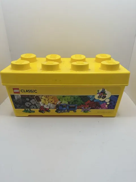 LEGO Yellow 8-Stud Large Brick Storage Container Plastic Bin Box 14x7x7 -Empty