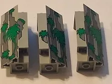O-1 Lego Lot 3 Corner Panel Wall 3 x 3 x 6 Rocks & Plants Pattern 2345pb01 6278