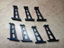 LEGO BULK LOT OF 7 BLACK STANCHION INCLINED TRAIN MONORAIL SUPPORT 2X4X5 #4476B