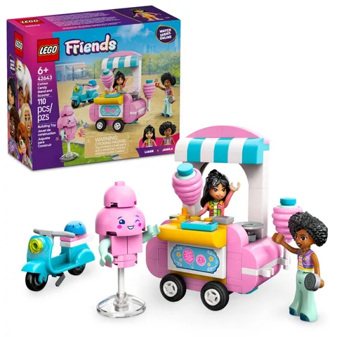 LEGO Friends Cotton Candy Stand and Scooter - Building 2.4 inches, Multicolor