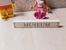 New LEGO Museum Sign Printed Cool Classical Classic LEGO Print 1x6 City Signage