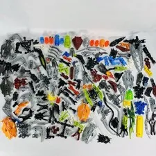 LEGO Lot of 1 lb 6 oz of Random Mixed Bionicle / Hero Parts & Pieces Weapons