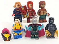 LEGO Marvel Minifigure Lot of 6 Iron Man Wolverine Black Panther Werewolf