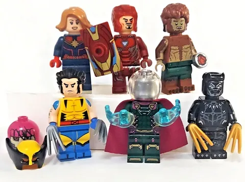LEGO Marvel Minifigure Lot of 6 Iron Man Wolverine Black Panther Werewolf
