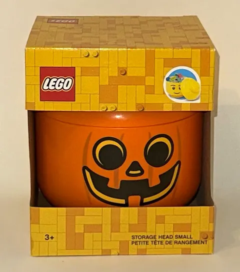 LEGO Pumpkin Jack-O-Lantern Storage Head Small Orange Stackable 4031