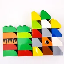 Duplo Lego 2 x 2 Lot of 24 Slope Curved Bricks Building Blocks Multicolor