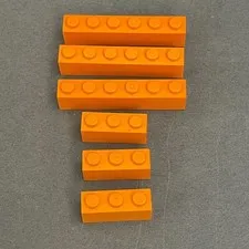 Lego 3622 3009 Orange Replacement Parts Pieces Lot of 6