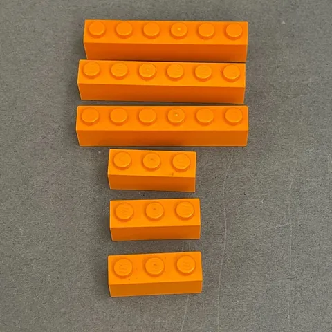 Lego 3622 3009 Orange Replacement Parts Pieces Lot of 6