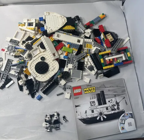 LEGO Ideas: Disney's Mickey Mouse Steamboat Willie w/ Manual & Mini-Figs As-Is