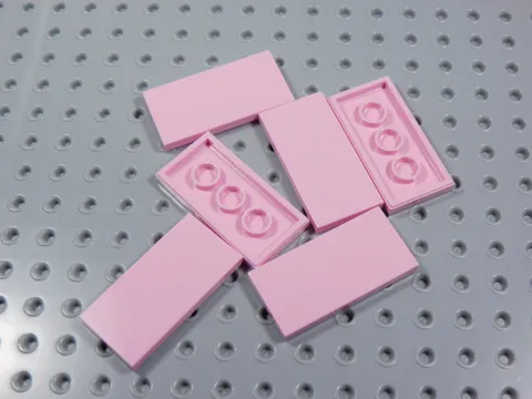 LEGO Lot of 6 Pink 2x4 Smooth Tiles Plates BN