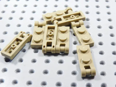 LEGO Lot of 8 Tan 1x2 Modified Plates w/ Closed Handle on End BR