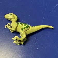 LEGO Jurassic World Velociraptor Animal Figure Green Printed Plastic - 1 Piece