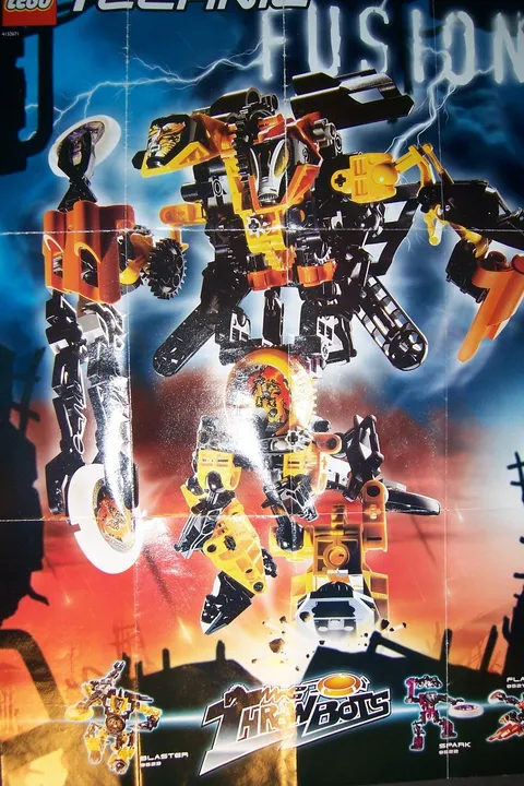 Vintage 1999 Poster:  LEGO TECHNIC FUSION Super ThrowBots 20"x16" *RARE*