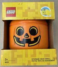 LEGO Storage Head Small Pumpkin Jack-O-Lantern BRAND NEW! Halloween 6” Tall