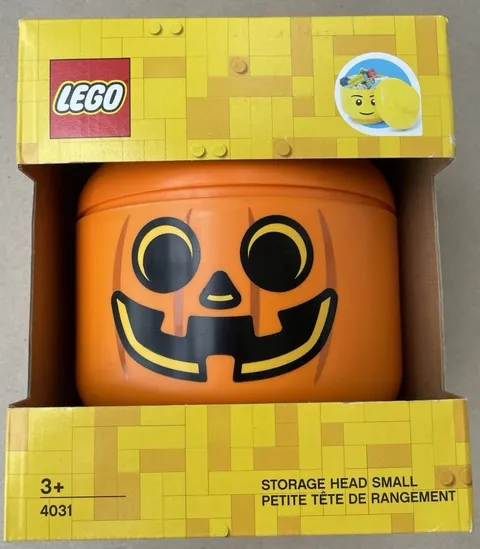 LEGO Storage Head Small Pumpkin Jack-O-Lantern BRAND NEW! Halloween 6” Tall