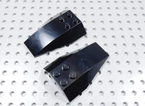 LEGO Lot of 2 Black 6x4 Triple Curved Wedge BH