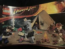 LEGO Indiana Jones 7624 Jungle Cutter Bulk Parts Lot w/ Tent & Campsite
