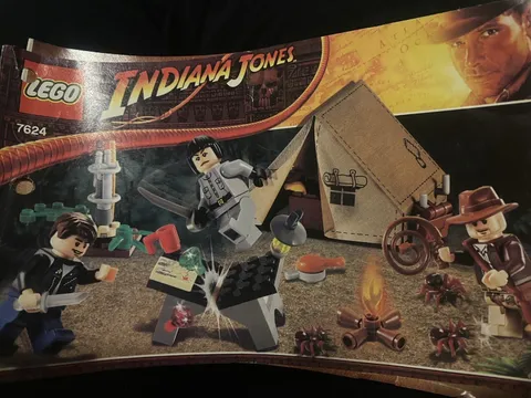 LEGO Indiana Jones 7624 Jungle Cutter Bulk Parts Lot w/ Tent & Campsite