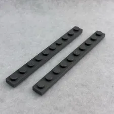 LEGO 4477 Dark Bluish Gray Plate 1 x 10 (x2)