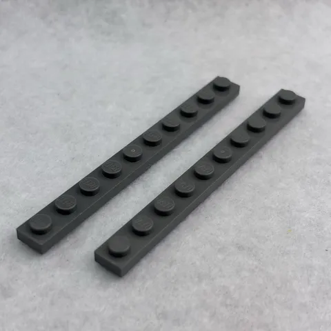 LEGO 4477 Dark Bluish Gray Plate 1 x 10 (x2)