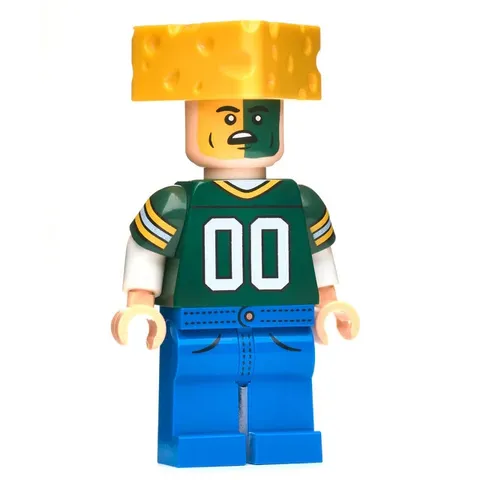 Citizen Brick CHEESE HEAD Minifigure Green Bay Packers New in Bag minifig custom