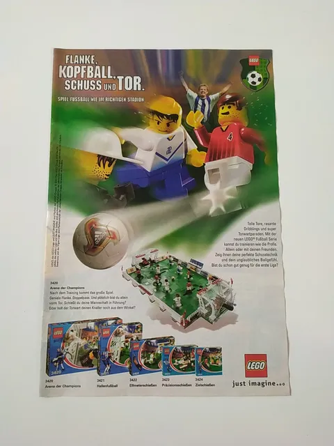 Rare Advertising Flyer Promotional Sheet LEGO Football 3420 3421 3422 3423 3424 2002
