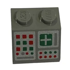LEGO Classic Space 1pc GRAY 2x2 Printed Slope 45 Inverted Computer 3039p34