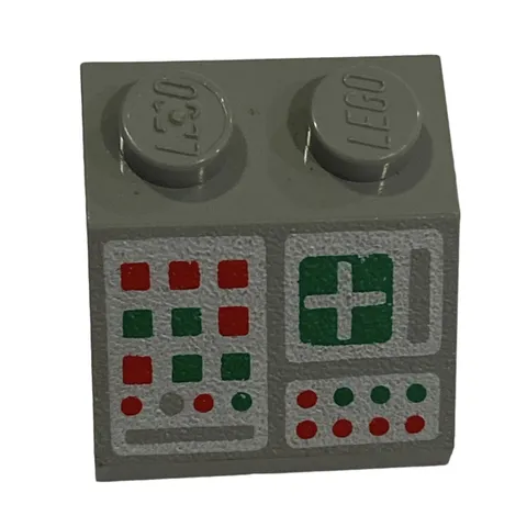LEGO Classic Space 1pc GRAY 2x2 Printed Slope 45 Inverted Computer 3039p34