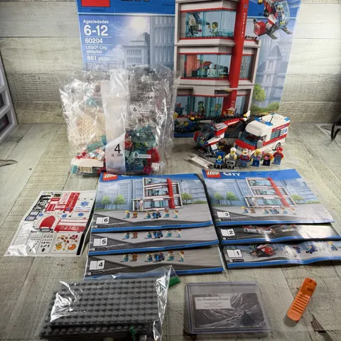 LEGO 60204 City Hospital 99.9% Complete Set W/Manual & Box Missing 1 Figure
