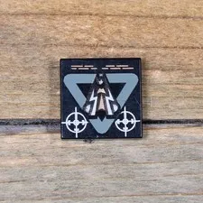 LEGO Black Tile 2 x 2 with Insectoid Logo in Dark Gray Triangle Pattern 3068px7