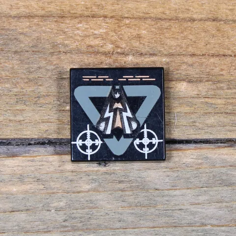 LEGO Black Tile 2 x 2 with Insectoid Logo in Dark Gray Triangle Pattern 3068px7