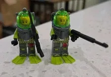 Lot of 2 LEGO Atlantis Diver Minifigures ATL006 8079 Year 2010 Retired!!!