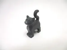 Lego Dark Bluish Gray Cute Cat Standing Kitten Pet Animal Piece Stone Gray